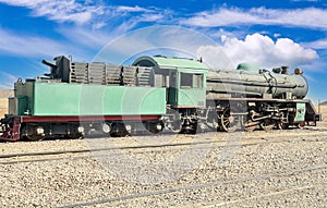 Train wagons in the desert