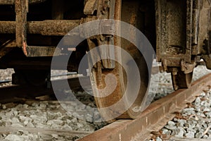 Train Wheel and Track Close-up