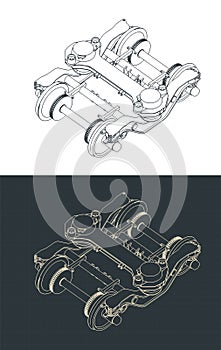 Train wheelbase isometric drawings