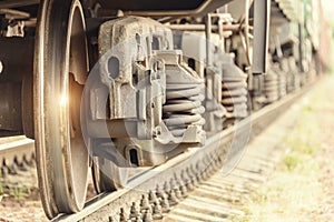 Train wheels on rails