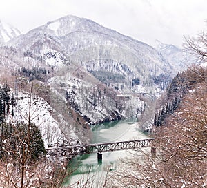 Train in Winter landscape