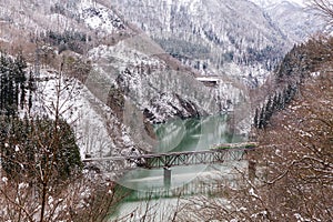 Train in Winter landscape