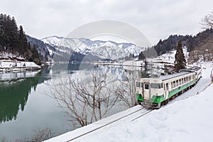 Train in Winter landscape