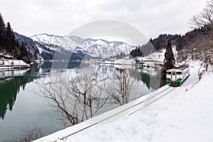 Train in Winter landscape snow