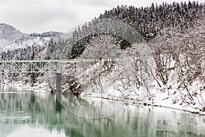 Train in Winter landscape snow