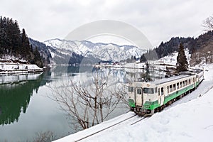 Train in Winter landscape snow