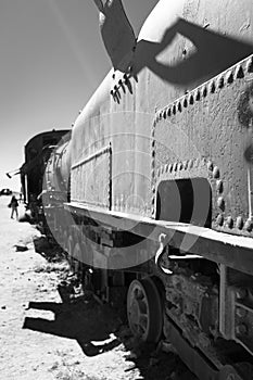 Train wreck at a Bolivian train boneyard