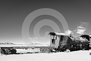 Train wreck at a Bolivian train boneyard