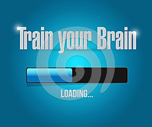 train your brain loading bar sign concept