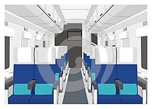 Traincar interior in perspective mode