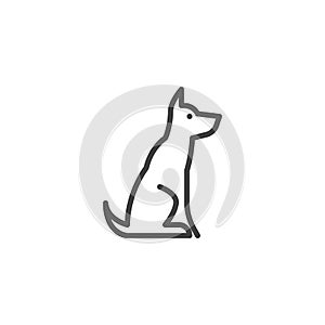 Trained dog line icon