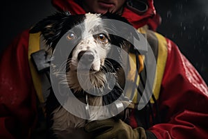 Trained Rescue dog. Generate Ai