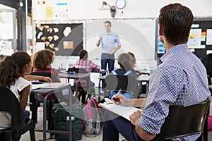 Trainee teacher learning how teach elementary students