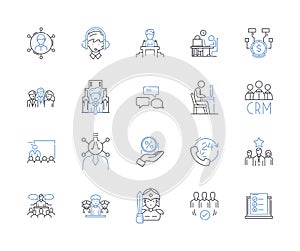 Trainees line icons collection. Learners, Novices, Apprentices, Proteges, Traineeships, Interns, Recruits vector and