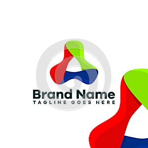Traingle colorful logo template liquid and 3d effect