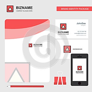 Traingle shape Business Logo, File Cover Visiting Card and Mobile App Design. Vector Illustration photo