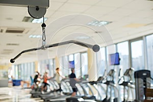 Training apparatus in gym hall.