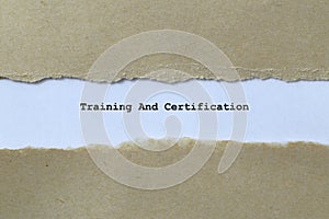 training and certification on white paper