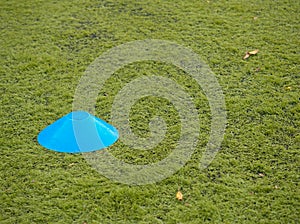 Training cones on the side of a football pitch