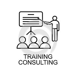 Training consulting line icon. Element of human resources icon for mobile concept and web apps. Thin line Training consulting icon