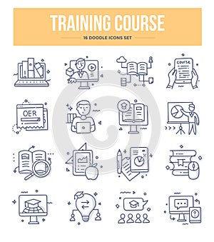 Training Course Doodle Icons