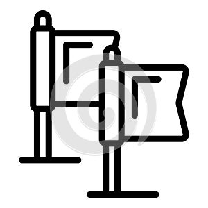 Training course flags icon outline vector. Dog course obstacle