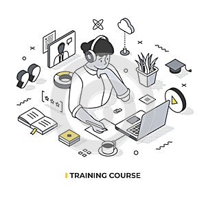 Training Course Isometric Illustration