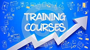 Training Courses Drawn on Azure Wall.