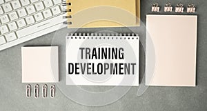 Training Development word on paper