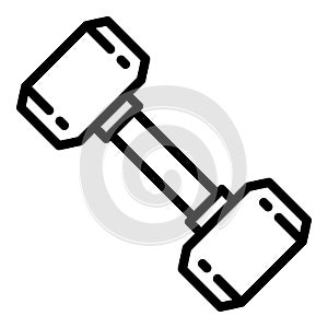 Training dumbell icon, outline style