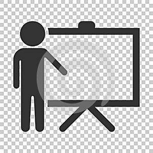 Training education icon in flat style. People seminar vector ill