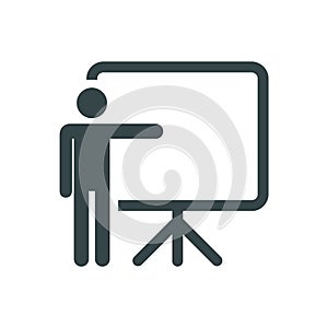 Training, education and presentation icon. Vector illustration.