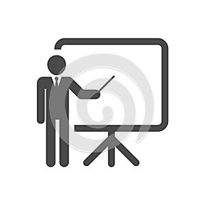 Training, education and presentation icon. Vector illustration.