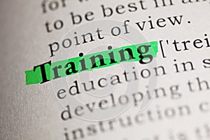 definition of the word Training