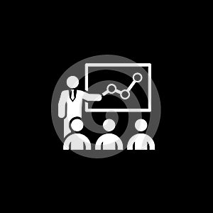 Business Training Icon Flat Design Concept Man with Audience