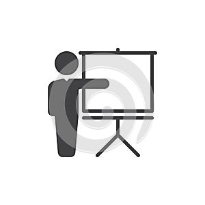 Training icon vector, filled flat sign, solid pictogram isolated on white. Symbol, logo illustration.