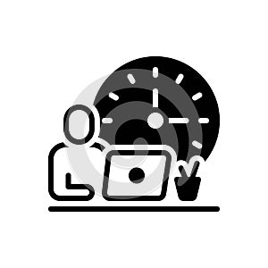 Black solid icon for Training, work and office