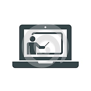 Training, on-line education and presentation icon. Vector illustration.