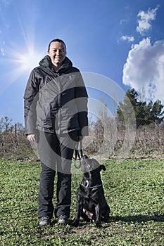 Training of obedience for staffie