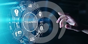 Training Online Education Webinar Personal Development Motivation E-learning Business concept on virtual screen.