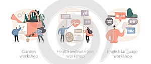 Training programs abstract concept vector illustrations.