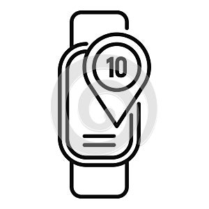 Training runner watch icon outline vector. Exertion graph