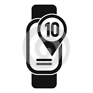 Training runner watch icon simple vector. Exertion graph