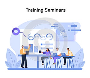 Training Seminars concept. Flat vector illustration.