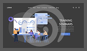 Training Seminars concept. Flat vector photo