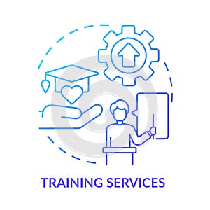 Training services blue gradient concept icon
