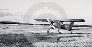 Training and sports light aircraft in the field landing takeoff