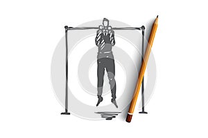Training, teaching, business, development, professional concept. Hand drawn isolated vector.