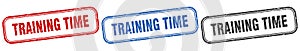 training time square isolated sign set. training time stamp.