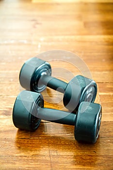 Training Weight Sport on Wooden Groung Floor